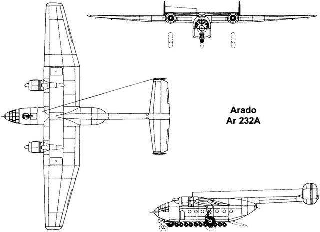 飞天千足虫:二战德国空军阿拉多ar 232运输机发展史_设计