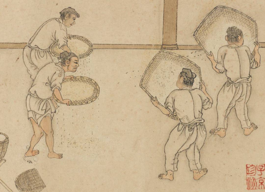 先用筛簸筛一遍  -17-  入仓祭神  干净饱满的米粒终于进入米仓