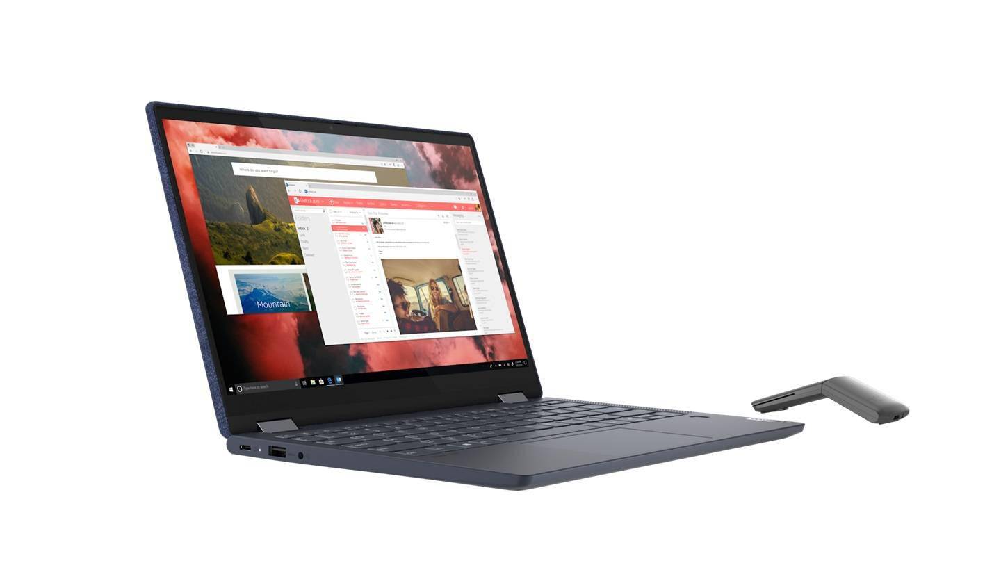 联想yoga6官方图赏蓝色织物a面r74700u