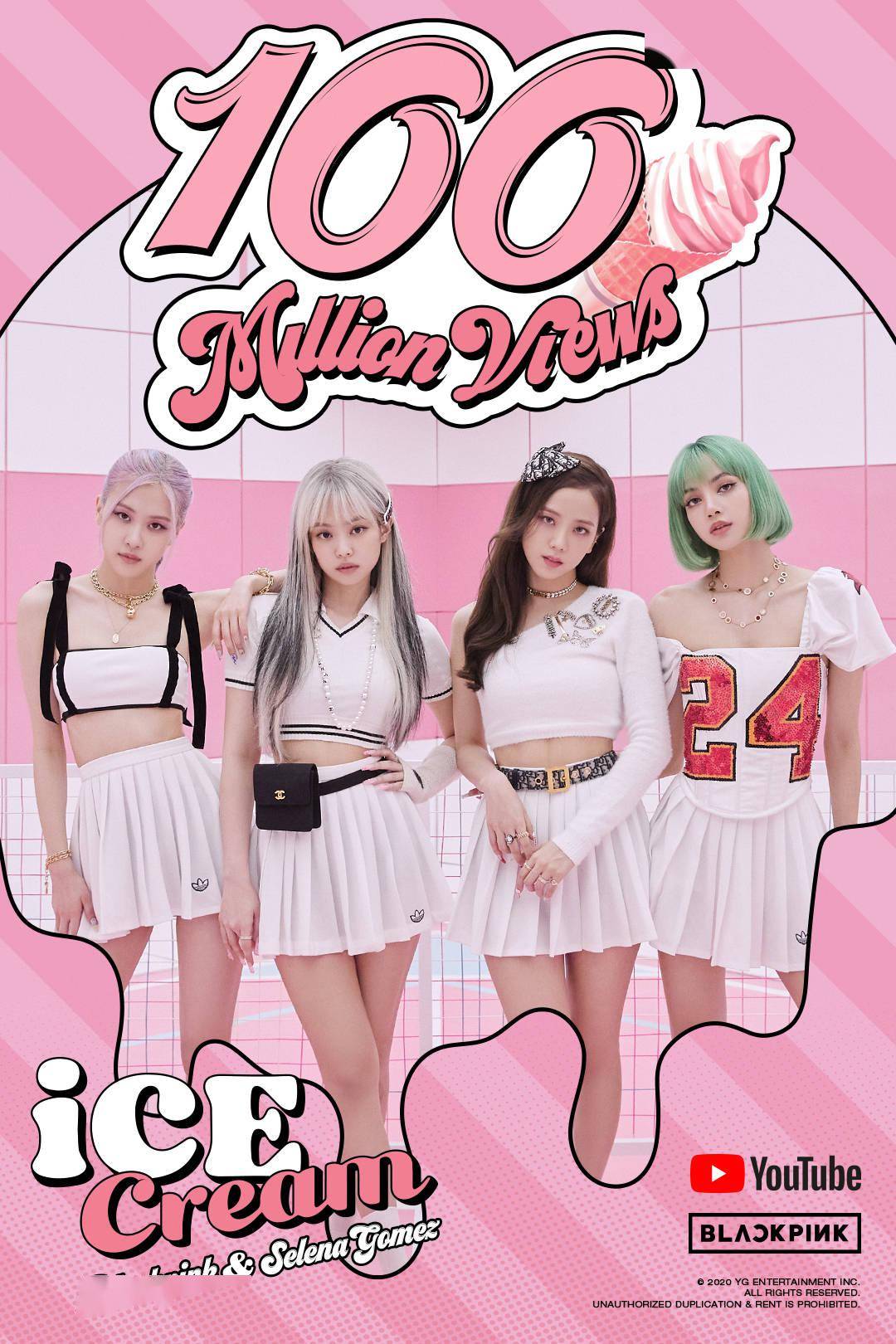 《ice cream》主打夏日甜美风,mv以糖果色为主色调,旋律清新,"冰淇淋"