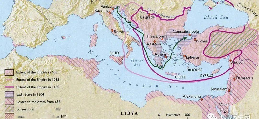 的君士坦丁堡(拜占庭),萨洛尼卡,雅典和亚洲的尼科米底亚(阿斯塔科斯)