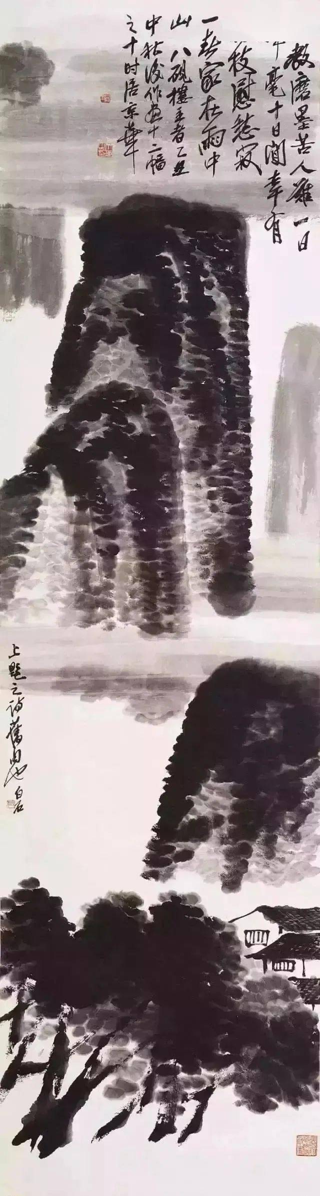 齐白石的"极简"山水画,大师之笔让人叹服!