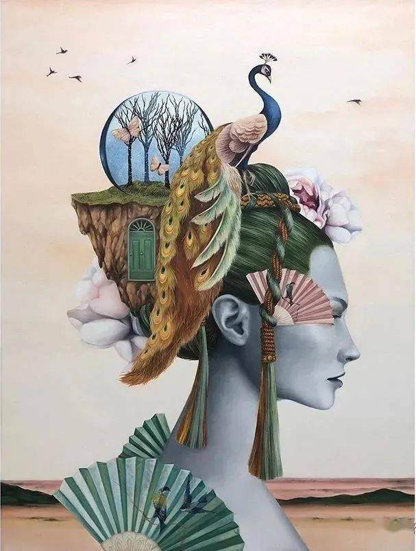 泰国艺术家的绝美人物拼贴创意画作