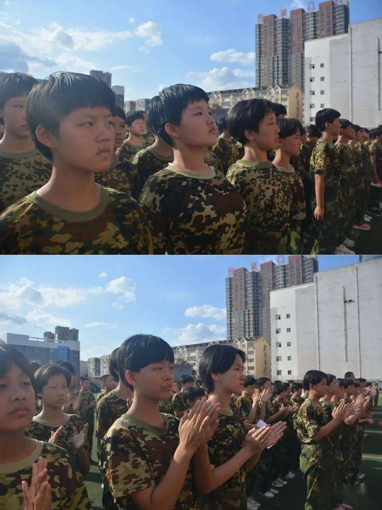 武安市西岭湖中学隆重举行2020级新生习惯养成暨国防教育结训仪式