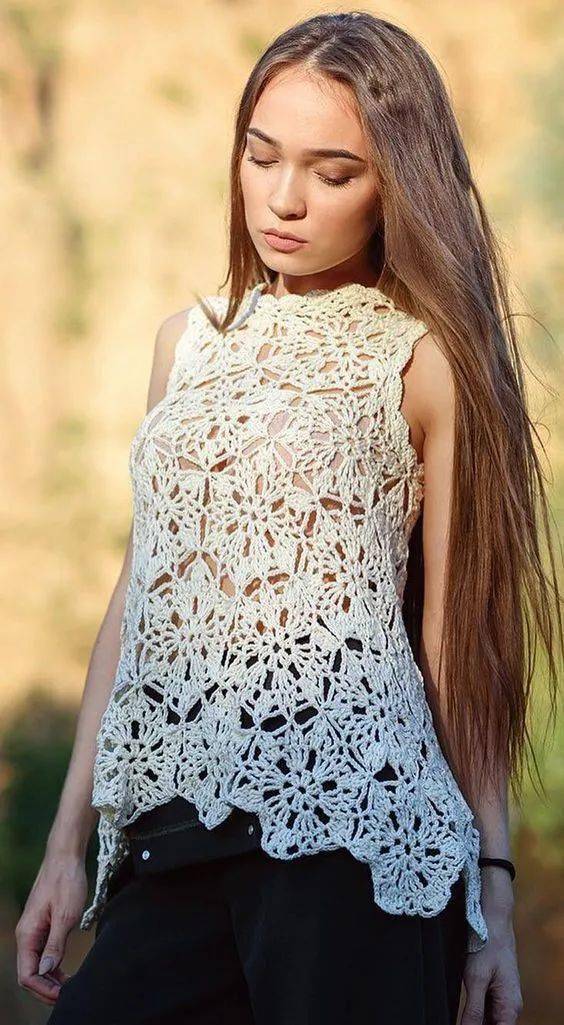 把学会的钩编花样拼出几件美衣每天都能换着穿附教程