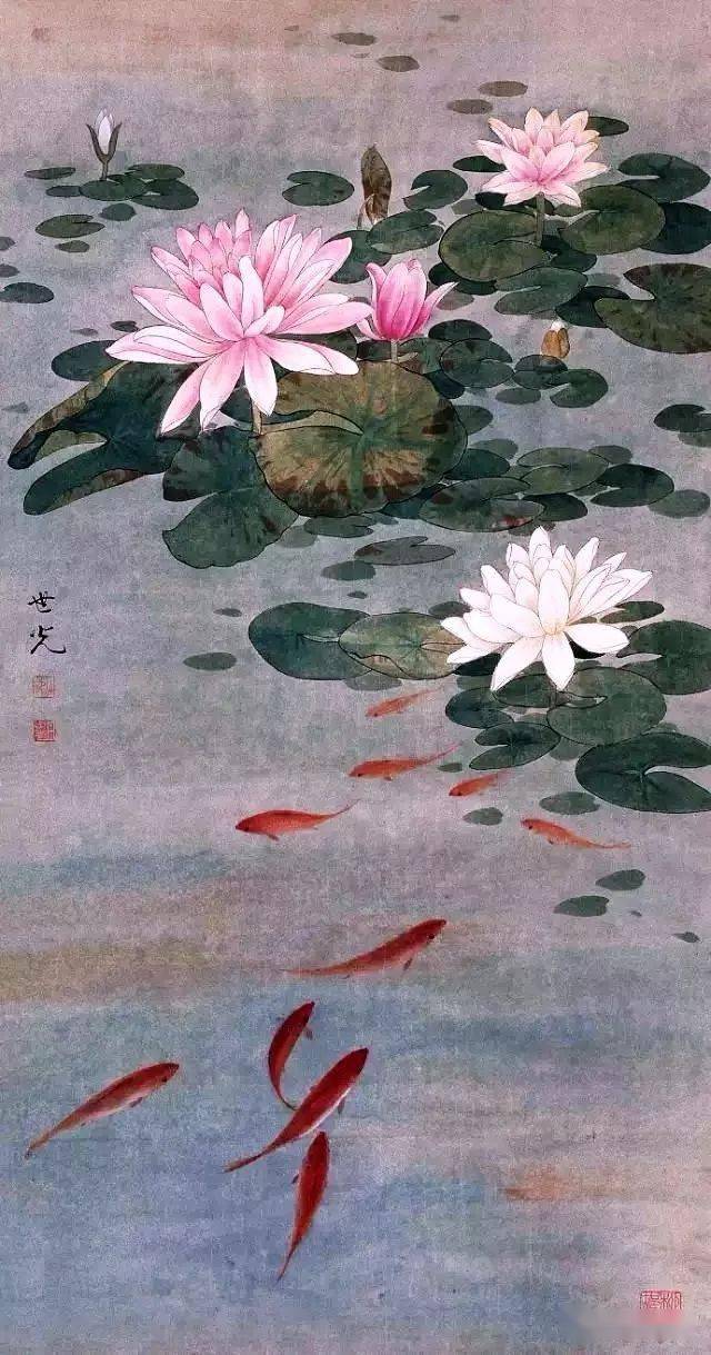 花鸟大师田世光画荷!_荷花