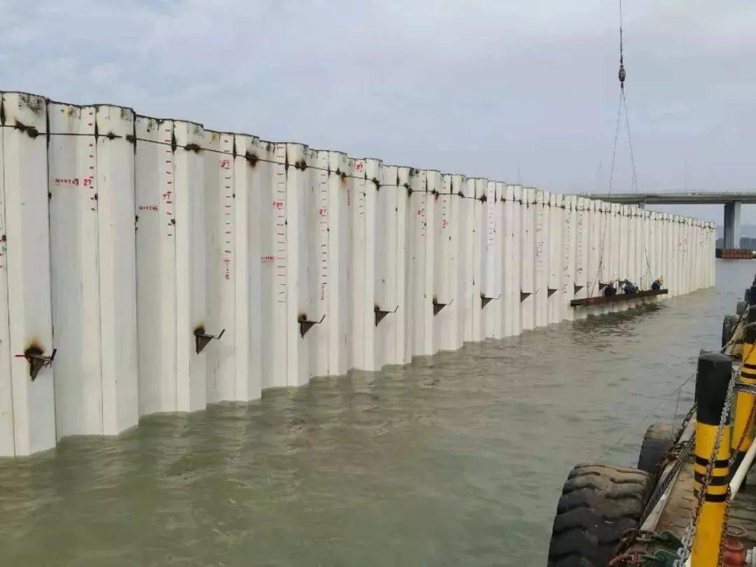 穿越竺山湖津西高品质钢板桩成湖底隧道施工利器亮相宜马快速通道竺山