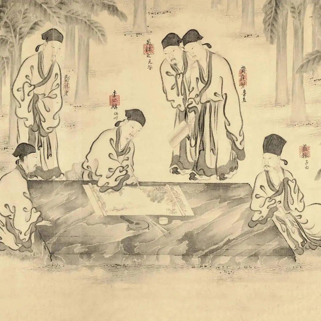 李公麟 西园雅集图(局部) 台北故宫博物院藏就像他自己说的:"吾上可陪