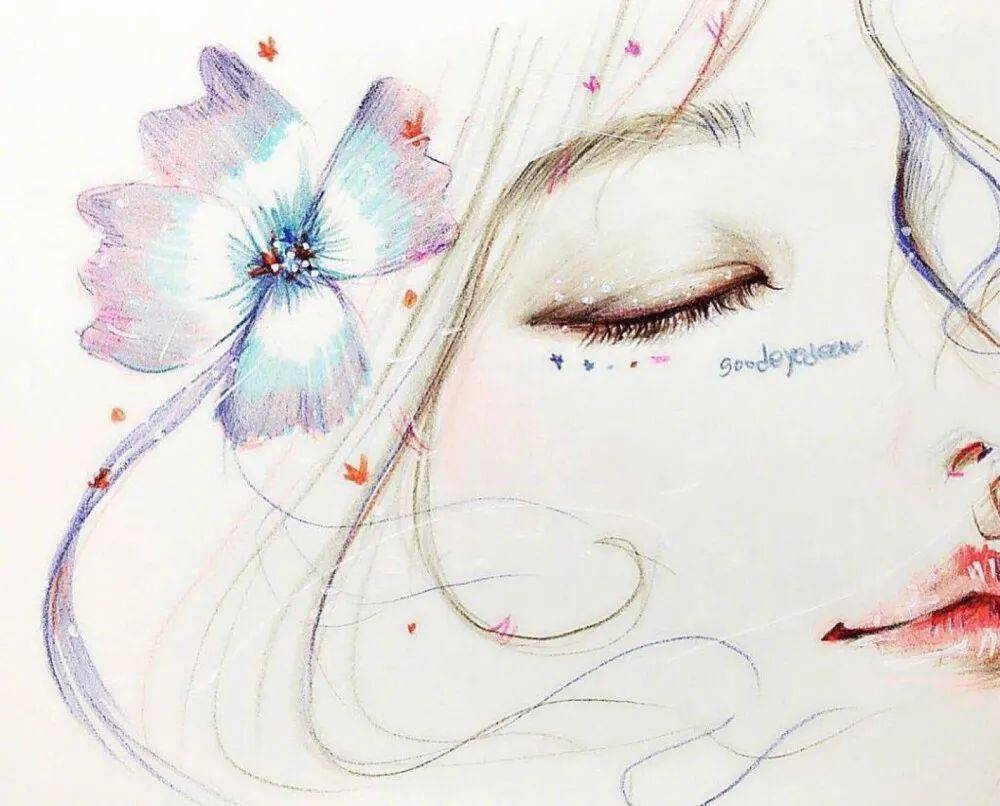 彩铅手绘一组漂亮的眼睛