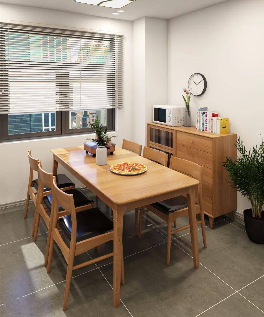 餐厅摆实木餐桌椅人间烟火气超治愈