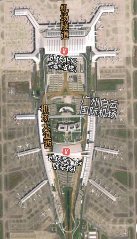 白云机场地图图片