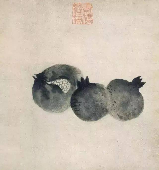 牧溪《石榴》我想,法常法师的《六柿图》,十有八九就是这样"写生"的.