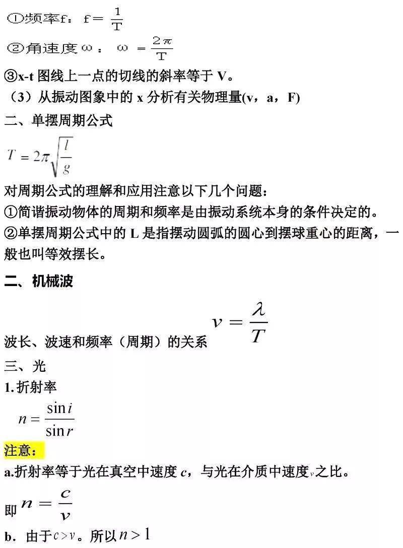 高中物理公式全彙總必修1至選修35提分超有用67可打印