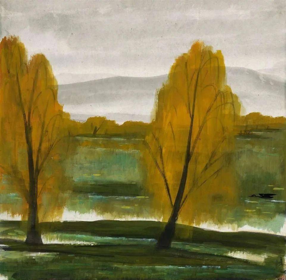 林风眠的秋系列风景画,体现了艺术大师以自身文化修养,对自然造化的