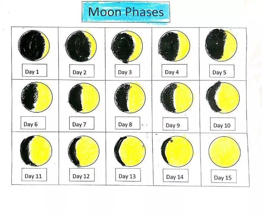 月相的变化手绘图图片