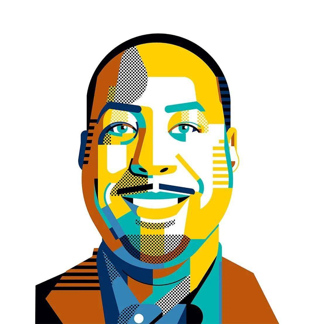 色块与网点的肖像画够特别