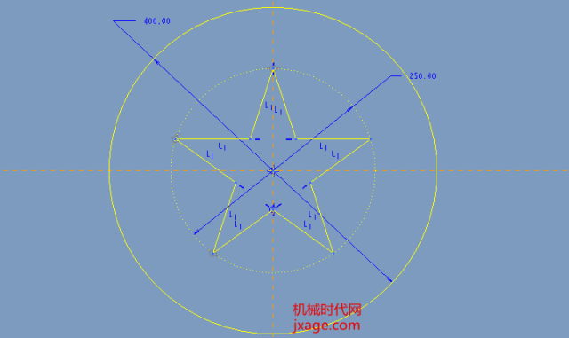 proe可变截面扫描练习一步创建五角星