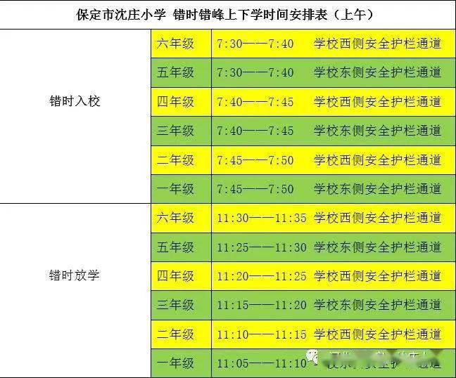 礪行厚知保定市沈莊小學秋冬季作息時間調整通知