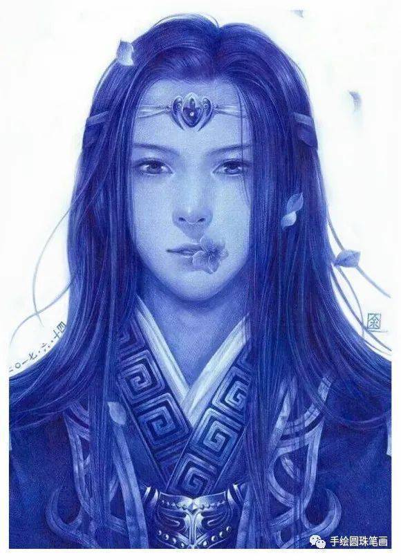 圆珠笔手绘古风人物_手机搜狐网