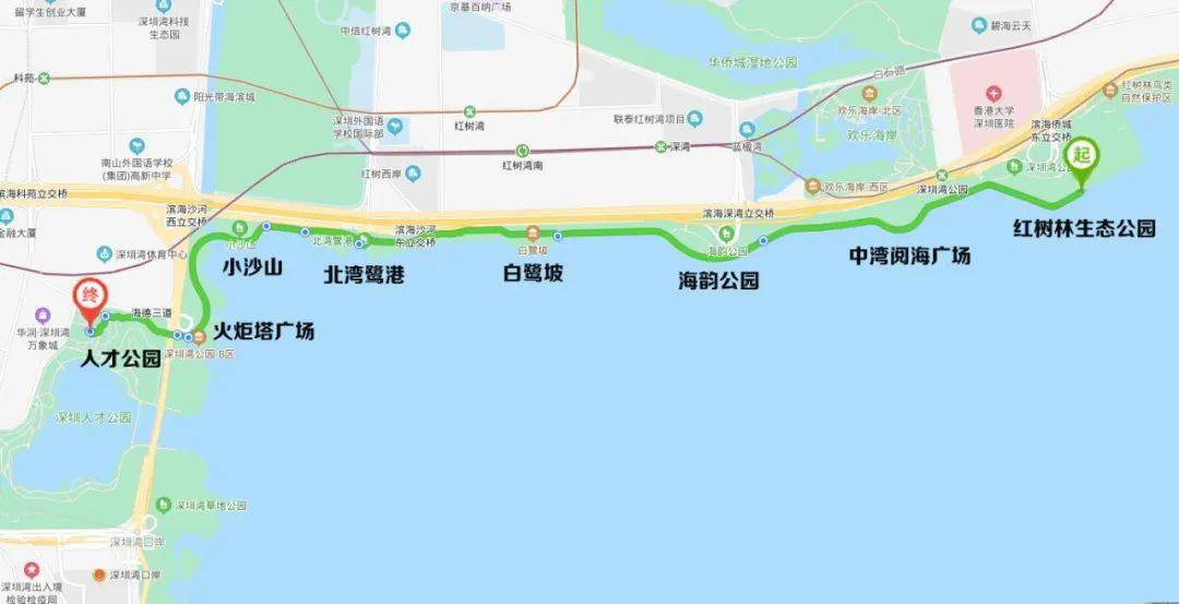 深圳湾公园路线图片