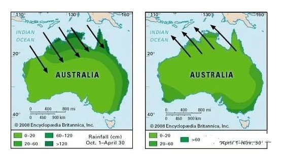 澳大利亚风向分布图图片