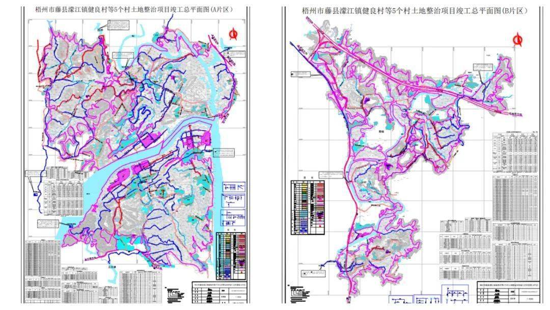 藤县蒙江镇健良村等5个村土地整治项目竣工平面图