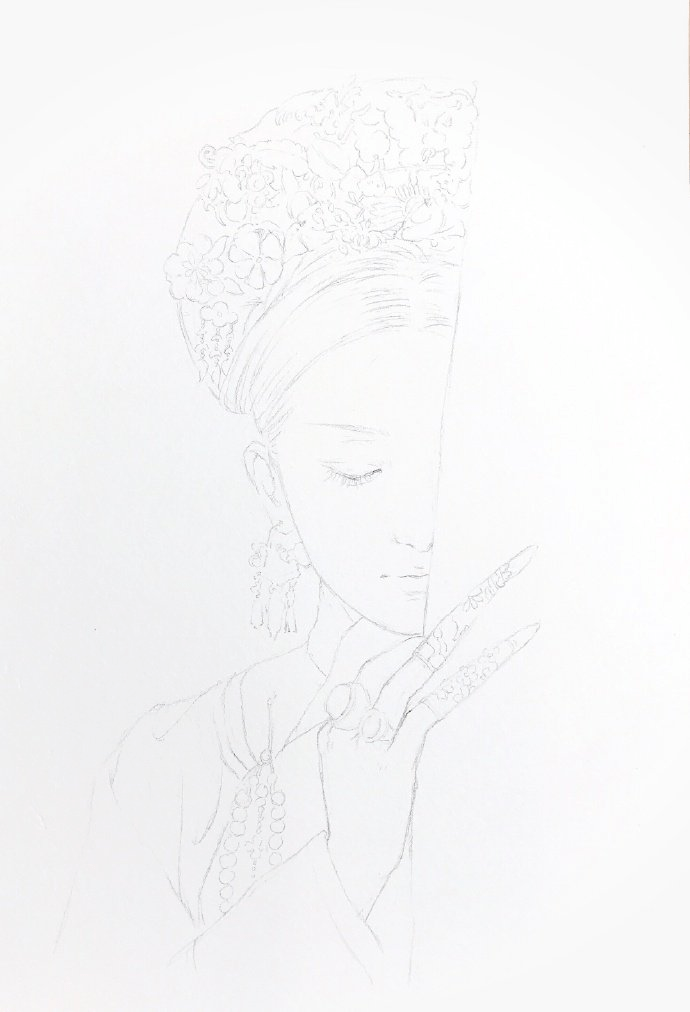 如懿水彩人物过程图,赶紧临摹