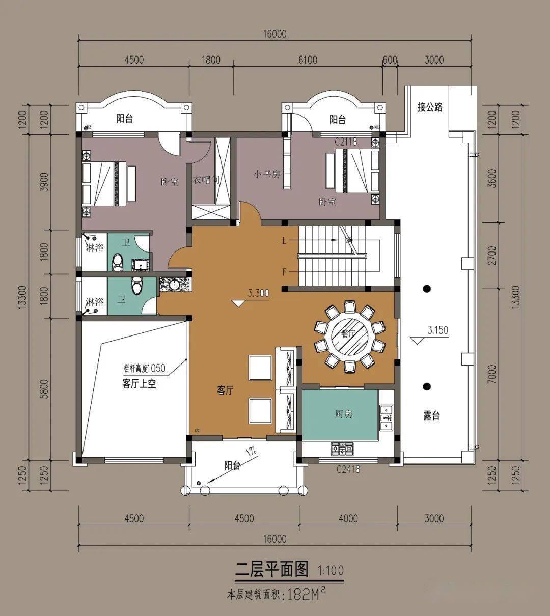 帶車庫三層複式別墅茶室酒窖主臥設衣帽間套衛適合農村生活