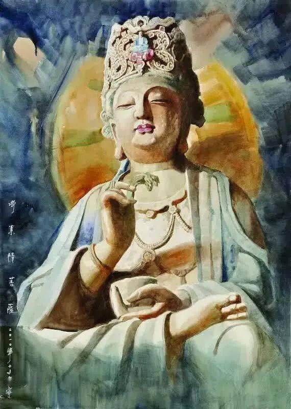 极美的水彩画佛像见者都是有福报之人