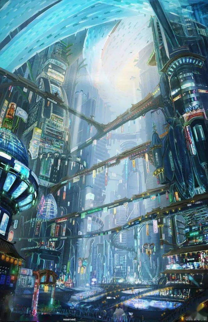【概念设定】赛博朋克风科幻城市建筑场景原画(2500张)!