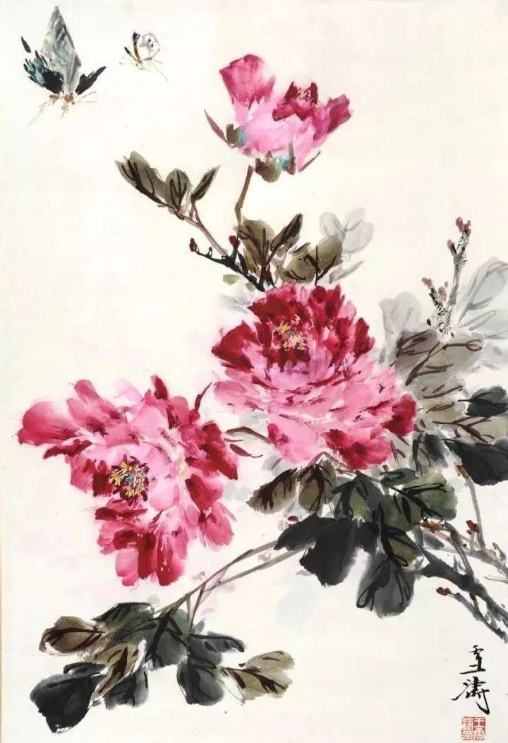 小写意牡丹画100幅美醉了