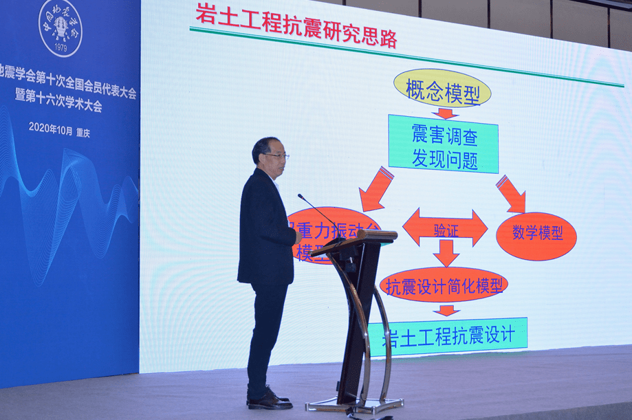 中国科学院院士,浙江大学的陈云敏教授大会特邀报告图自原文中国地震