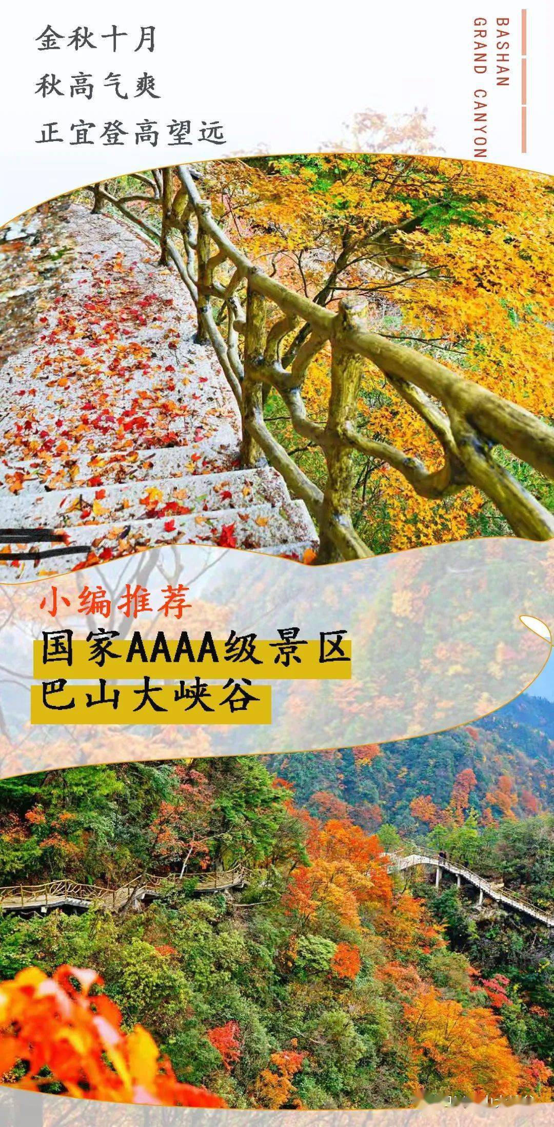 秋观彩林穿云海巴山大峡谷景区门票优惠福利来了