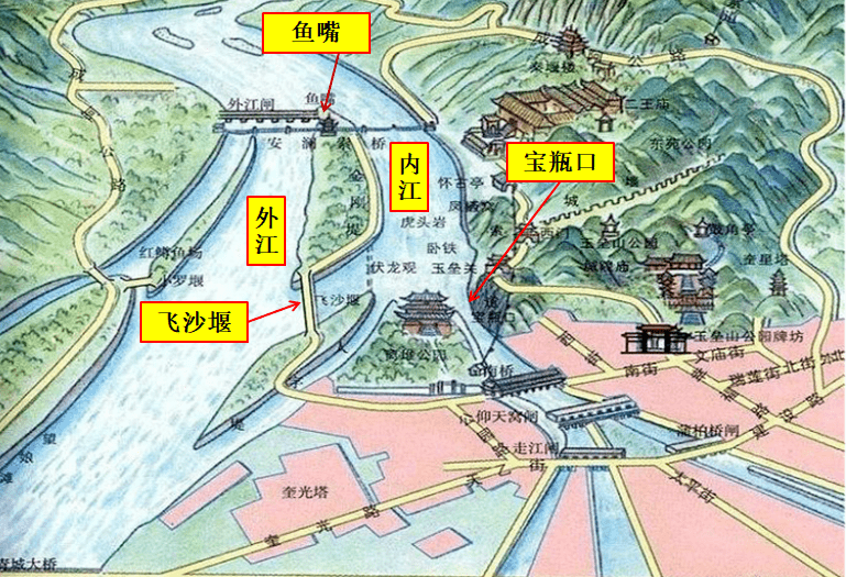 都江堰灌溉区域图图片