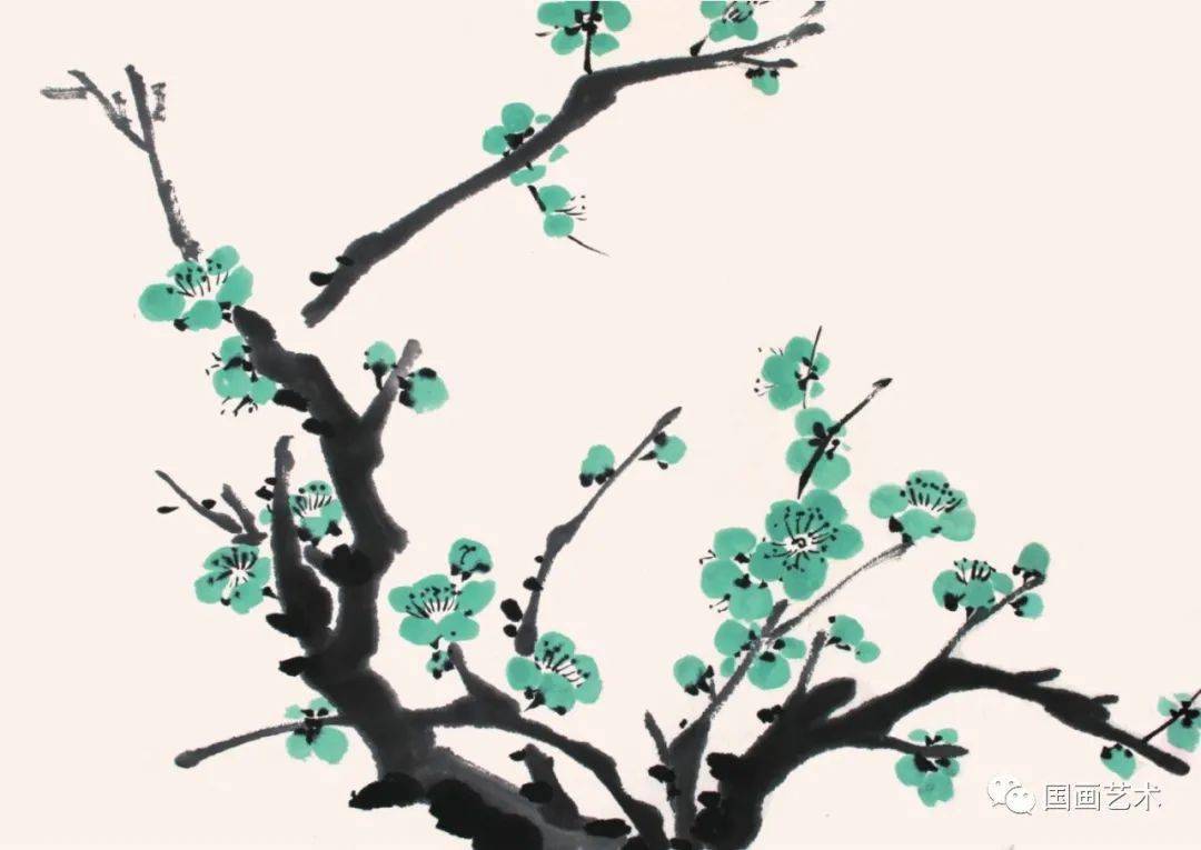 国画教程轻松学画写意白梅绿梅