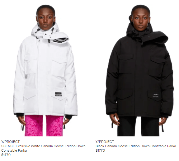 限定新款加拿大鹅联名yproject系列开售潮人必入