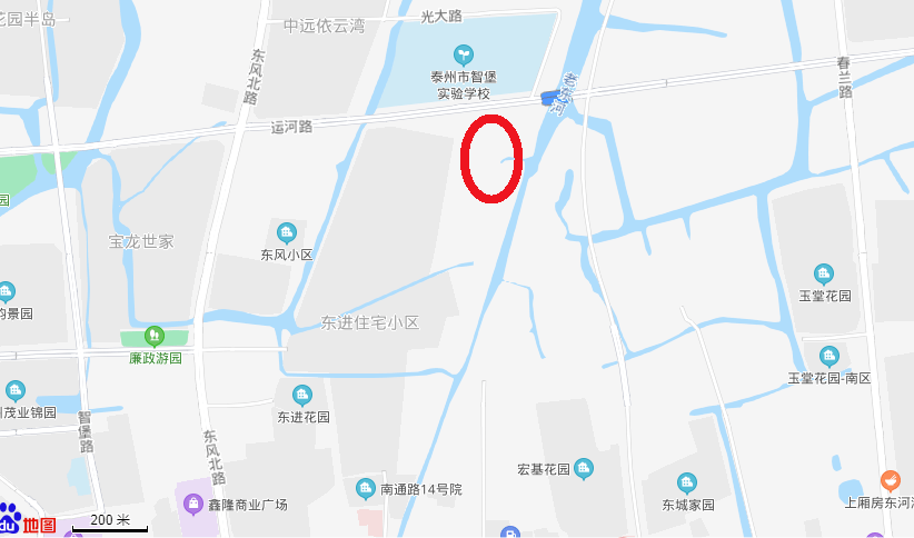 15600 该地块的四至范围:东至海陵区老东河路,南至东进路,西至道路