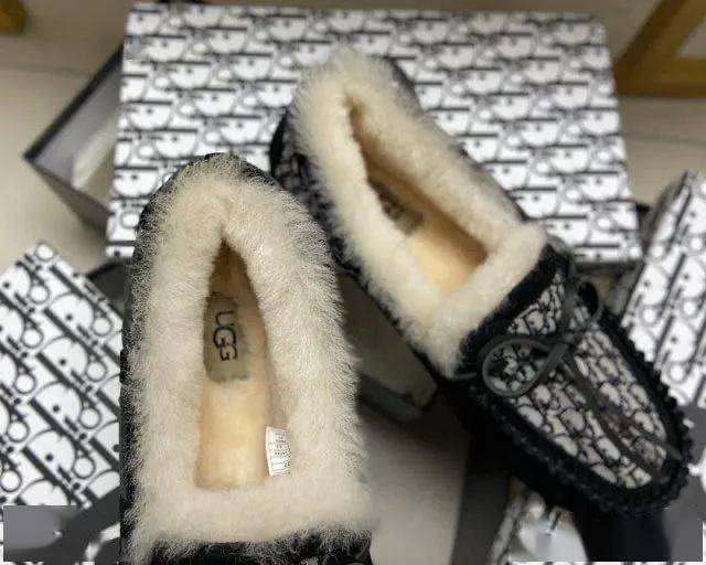 uggdior羊毛一体豆豆鞋