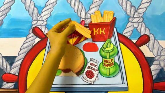 趣味定格动画制作美味又丰盛的汉堡大餐太好玩了