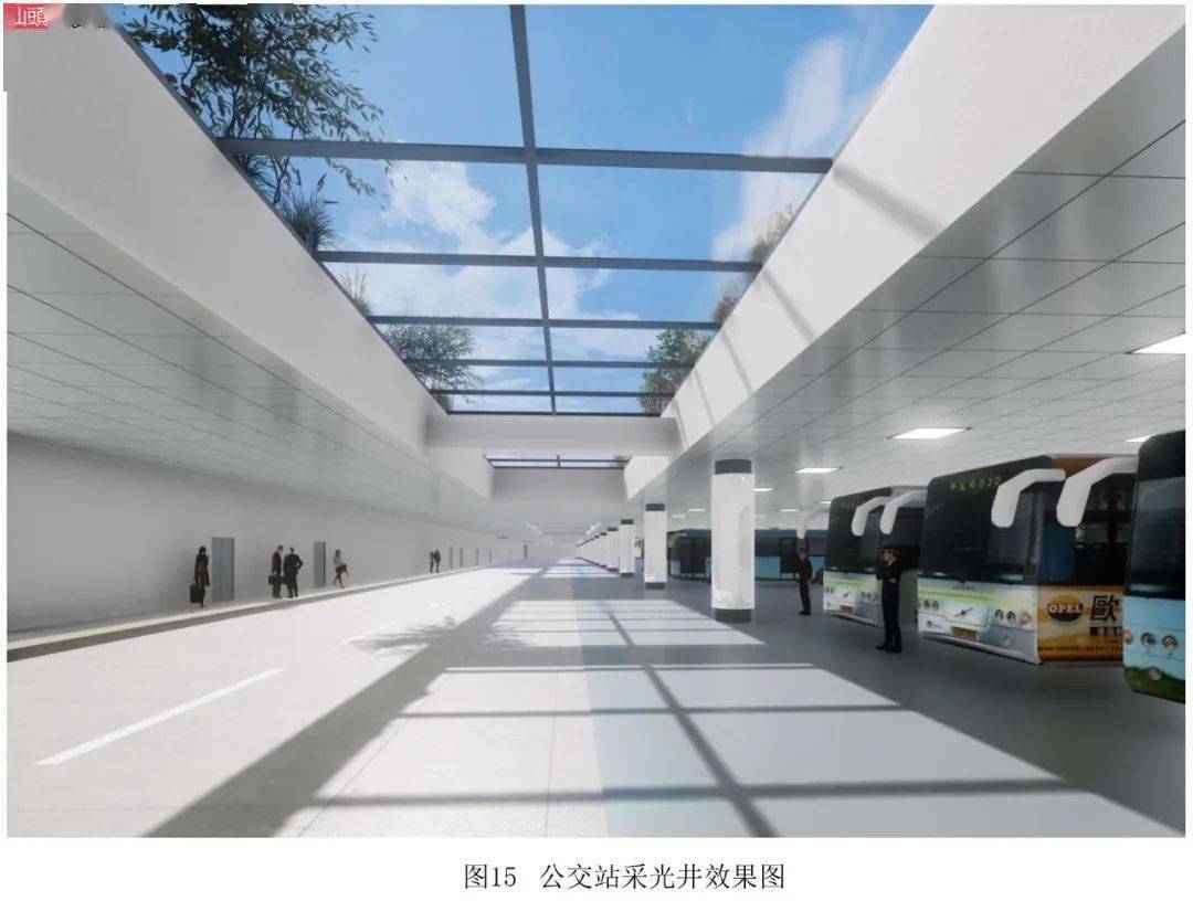 地下室为公交首末站,旅游大巴停车区,出租车上下客区,地下车库,设备用