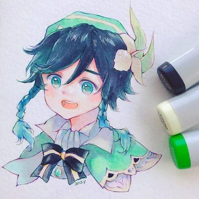 水彩动漫少女心爆棚干净画风插画人物作品