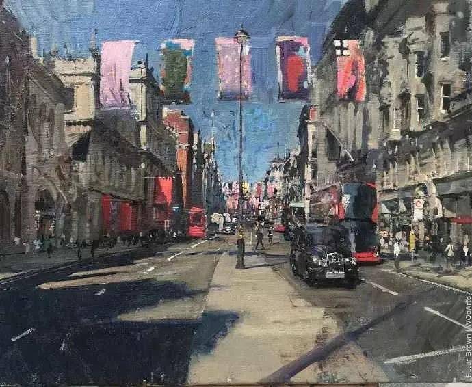 极富神韵的色彩,舒适的街景风景,每一幅油画都是享受.