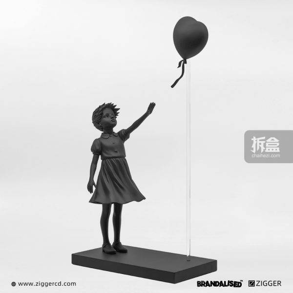 zigger banksy 班克西 女孩与气球 黑色版 潮玩艺术品