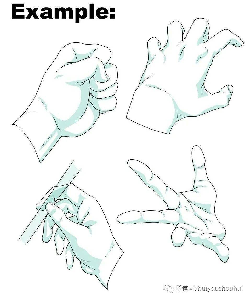 【手绘素材】考试前,一定要抽空画画手势图!