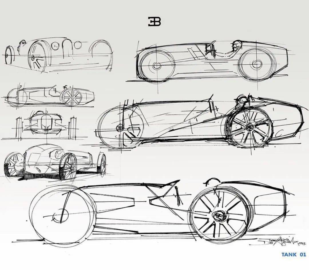 復古未來bugatti未發佈車型bugattitype35d設計圖曝光席爾瓦主導設計