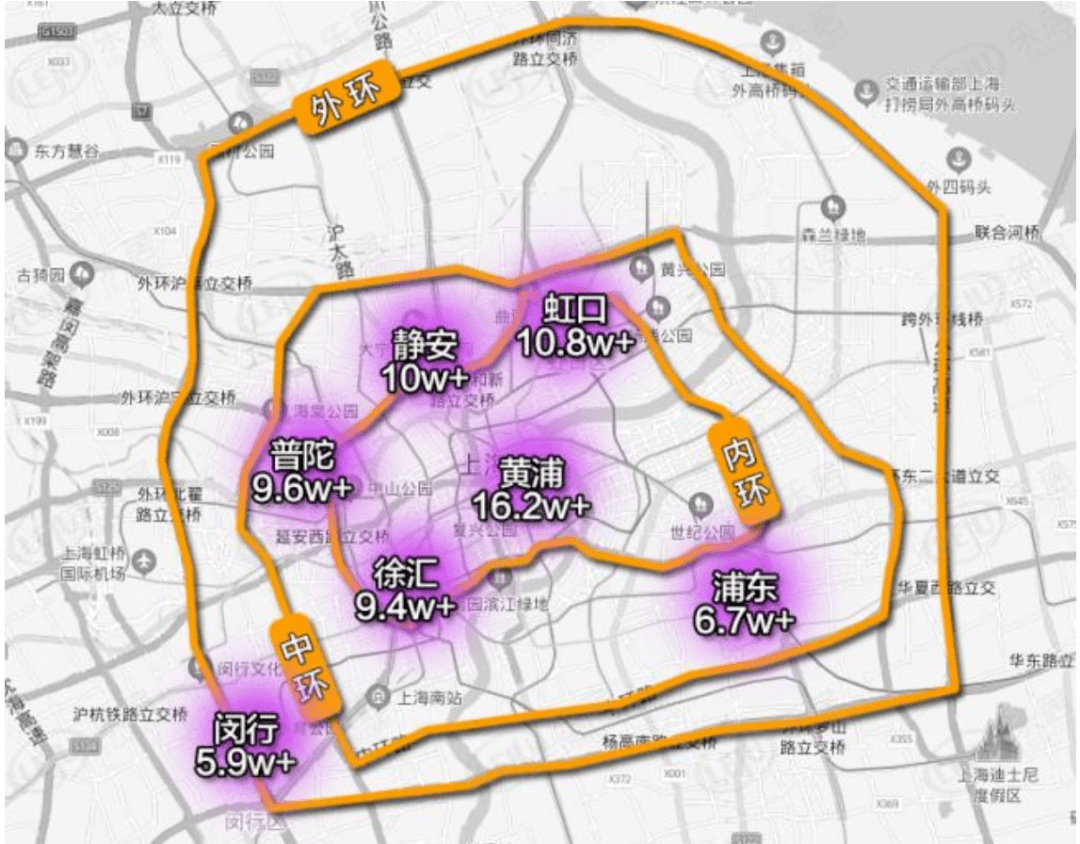 上海外环线地图中环图片