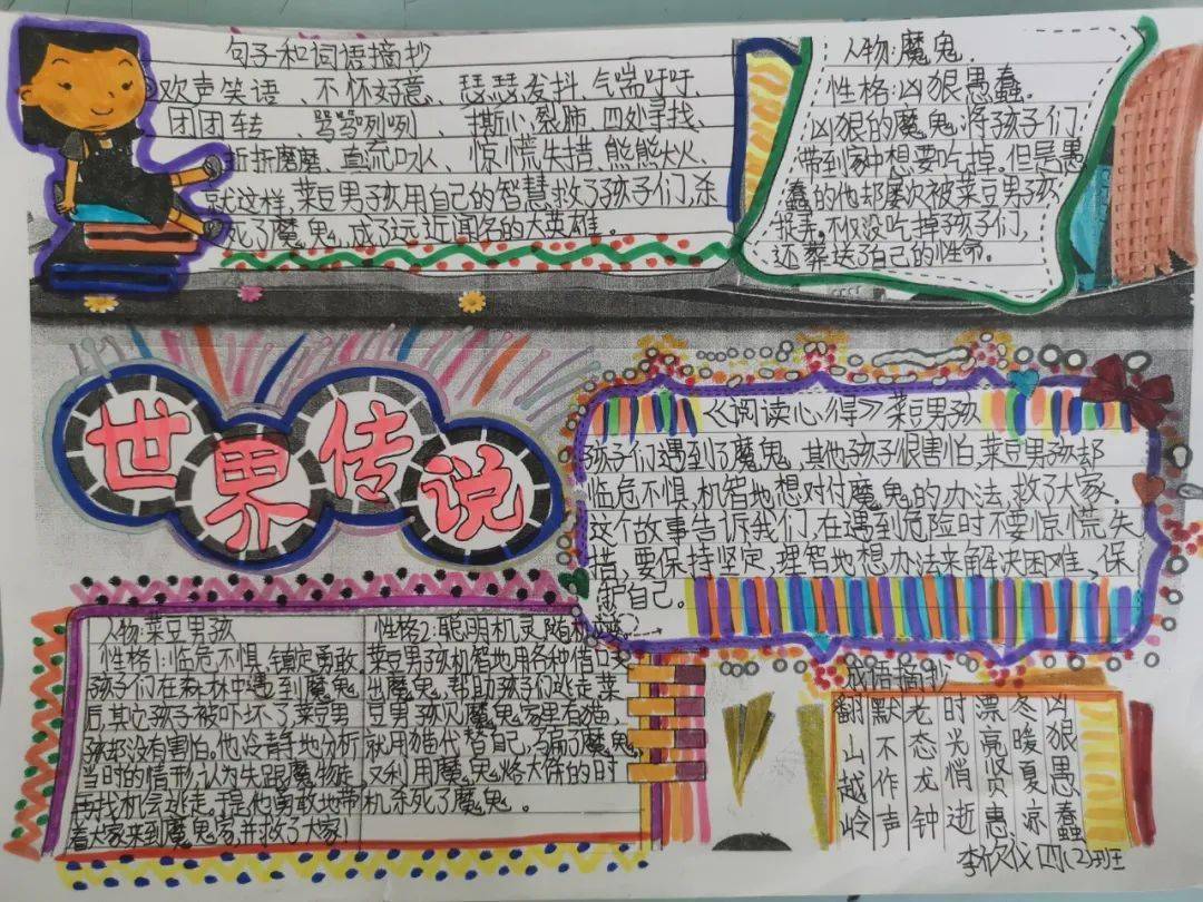 读神话故事 做精美小报
