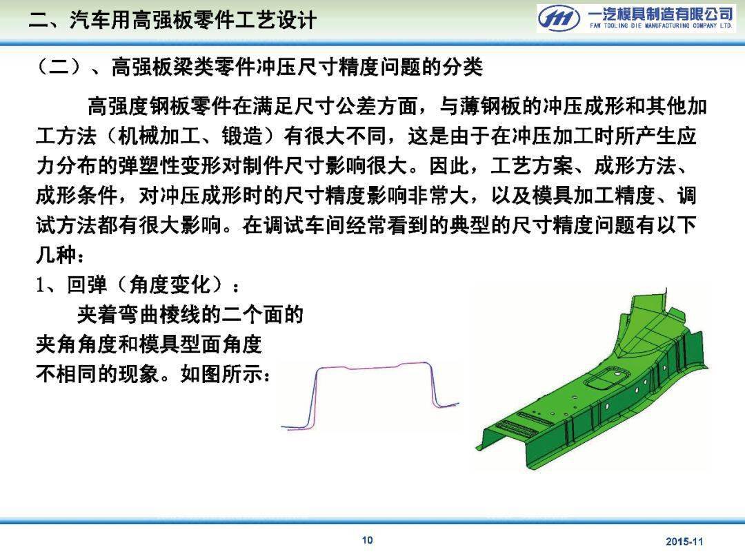 一汽模具50頁ppt汽車高強板零件衝壓工藝及模具結構設計