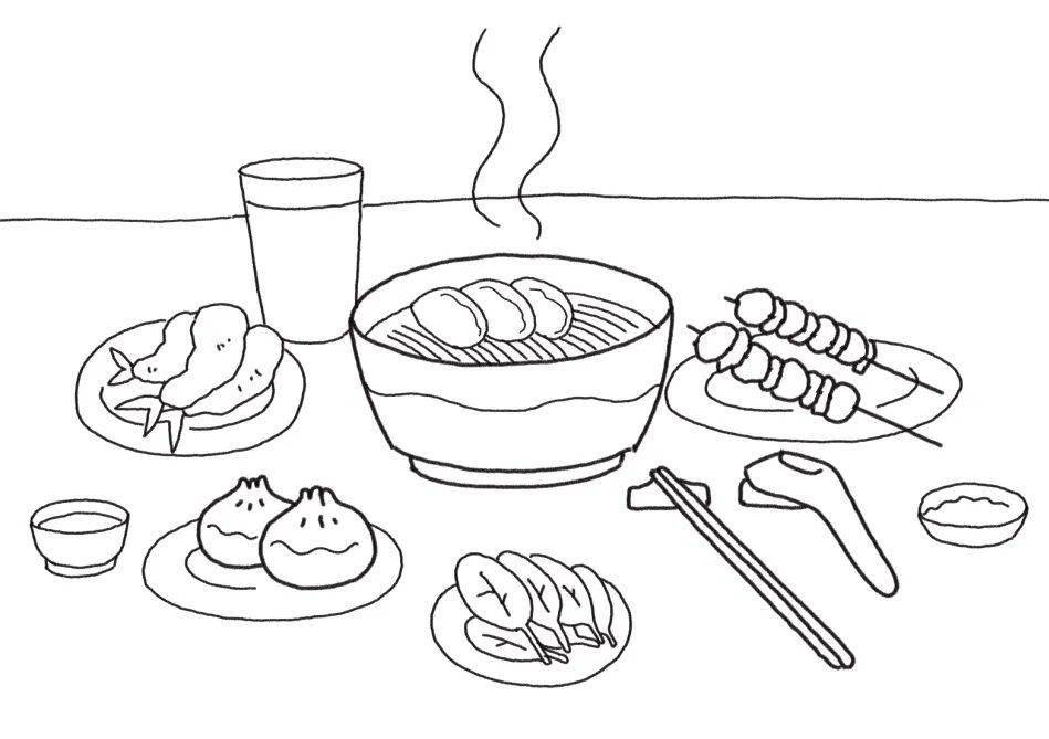 简笔画画食物简单图片