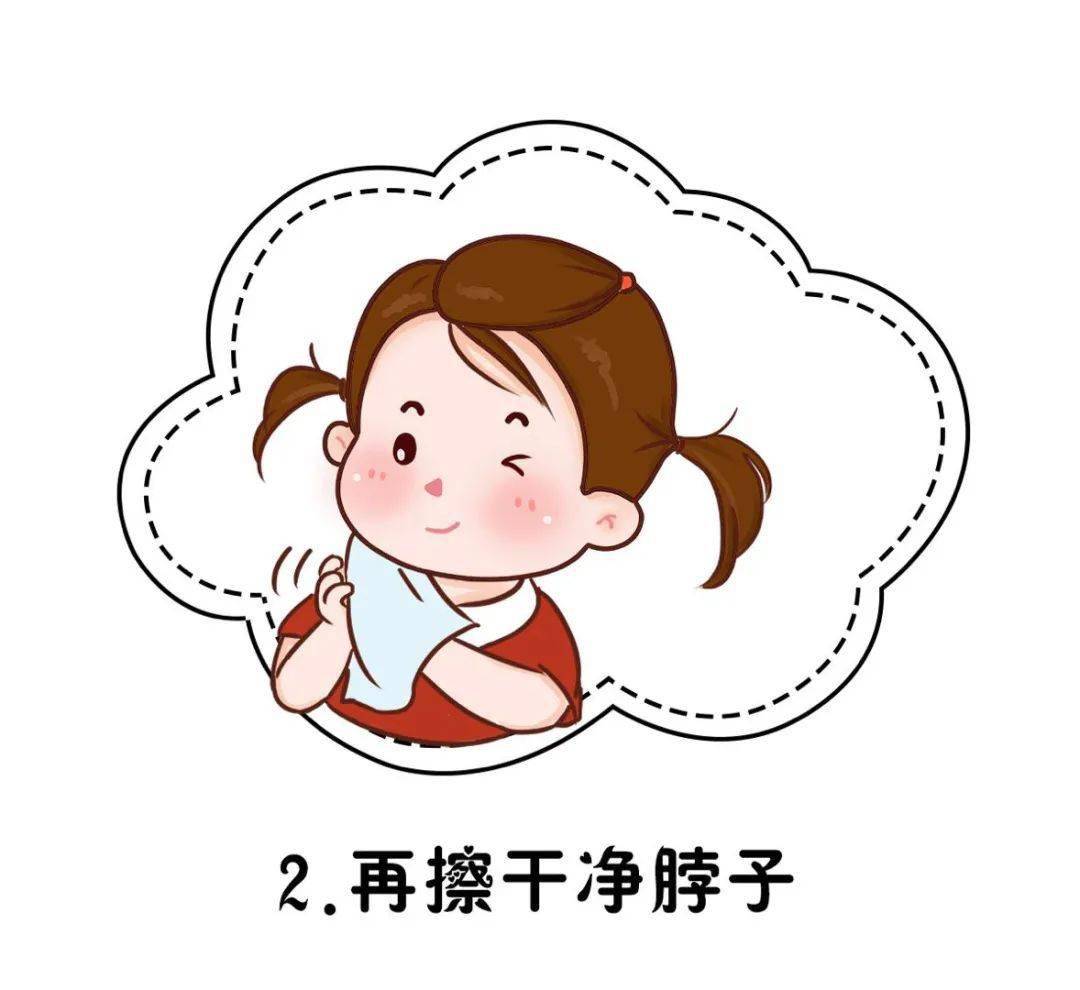 幼儿洗脸分解图图片